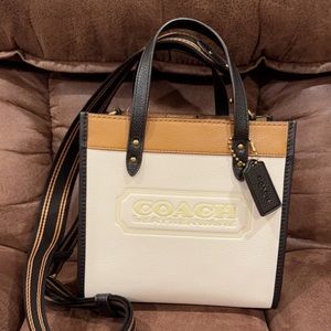 Coach color block tote 22.